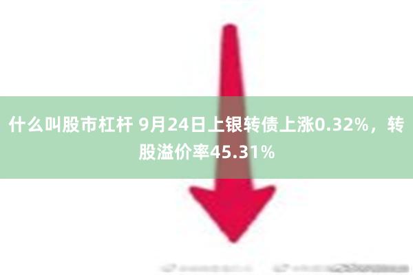 什么叫股市杠杆 9月24日上银转债上涨0.32%，转股溢价率45.31%