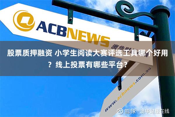 股票质押融资 小学生阅读大赛评选工具哪个好用？线上投票有哪些平台？