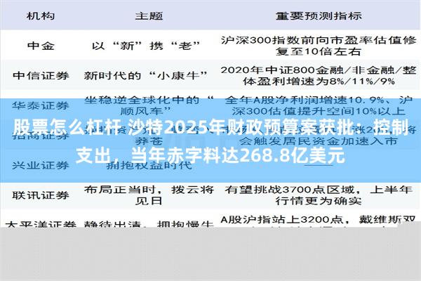 股票怎么杠杆 沙特2025年财政预算案获批：控制支出，当年赤字料达268.8亿美元